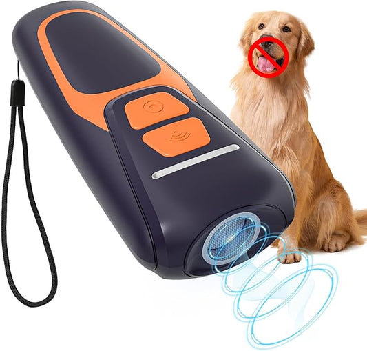 Dog Bark Deterrent Devices, Ultrasonic Anti Barking Device for Dogs, Up to 50FT Long Range Rechargeable Bark Control Safe for Dogs & Human Portable