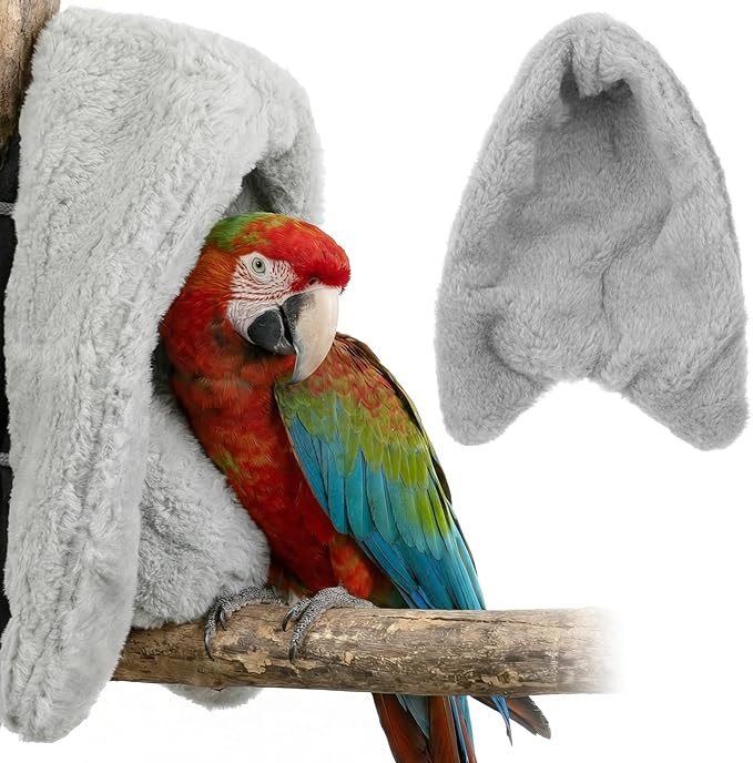 Comfort Corner Fleece Bird Blanket for Cage Cuddle Nest Hanging Warmer Parrot House Cozy Birds Bed Warm Birds Shelter Bed for Cage Hanging Hammock Toy for Greys Parakeet Cockatiel Conure