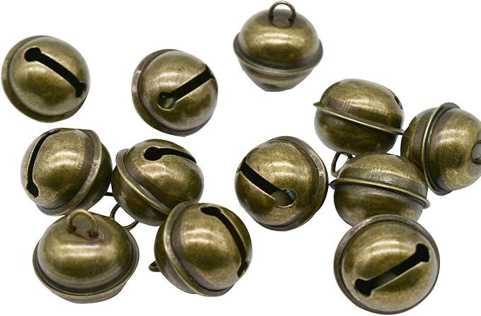Maydahui 20 PCS Vintage Jingle Bell 1 Inches Antique Decorative Tone Copper Bell for Pet Dog Cat Pendants Christmas Tree Crafts Decoration