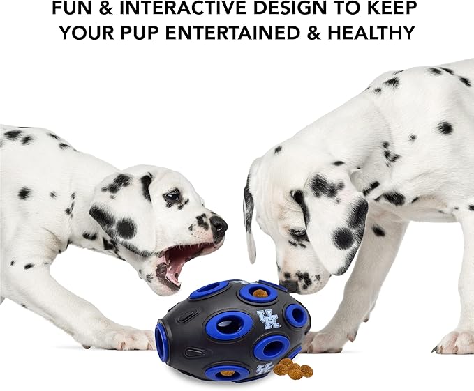 Pets First NCAA Kentucky Wildcats Football Treat Dispensing Toy for Dogs and Cats, Interactive Rubber Ball, Natural Feeding Toy (KY-3622)