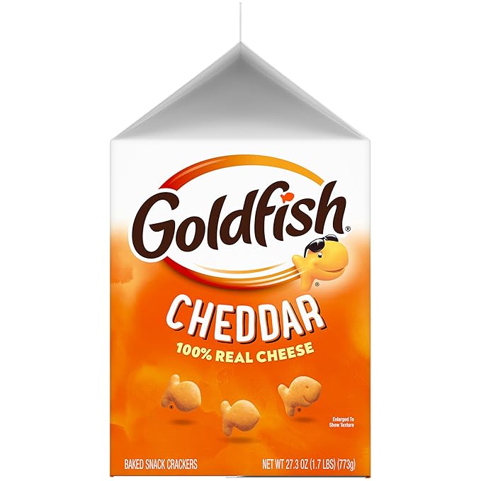 Goldfish Cheddar Cheese Crackers, 27.3 oz, Pack of 2 | Carton