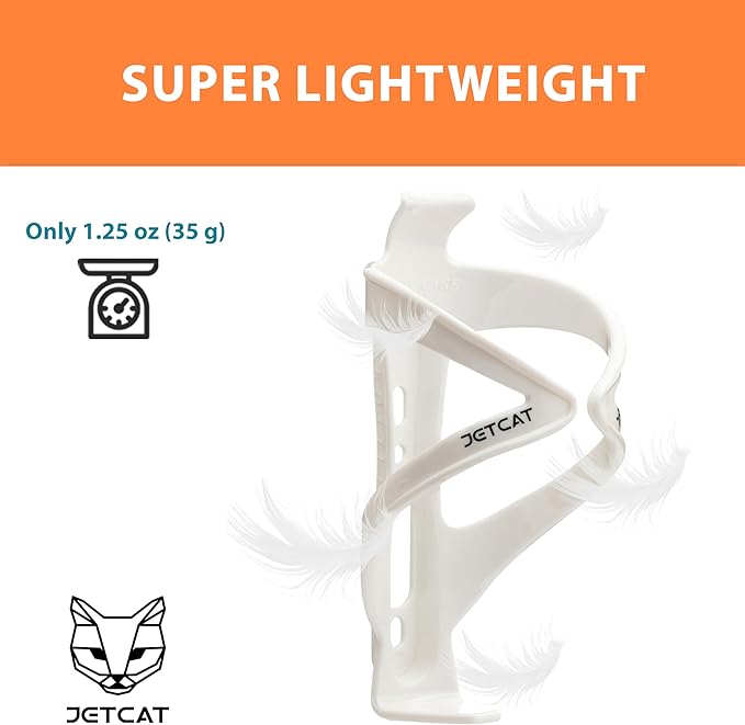 Bike Water Bottle Holder – Bike Cup Holder & Bike Water Bottle Cage for Bicycle, MTB, Mountain, Gravel, Road, eBike | Adult/Kids, Carbon Fiber Biking Accessories White