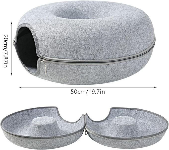 Thicken Felt Round Bed Warm Soft Tunnel Tube Small Pet Detachable Design Easy to Large Capacity Winter Pet Bed