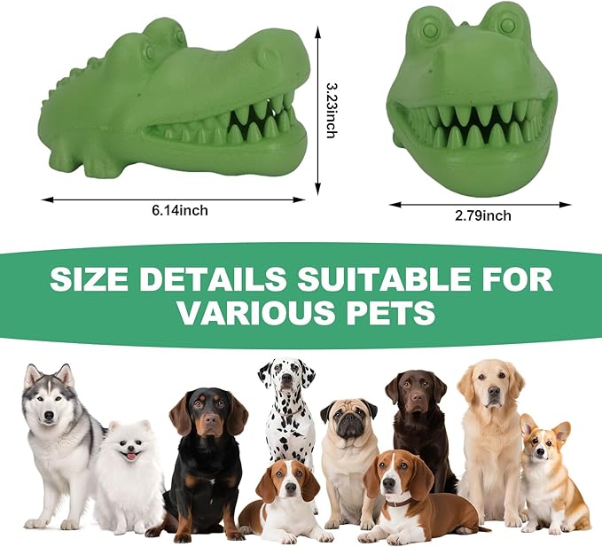 Durable Natural Rubber Dog Chew Toys for Aggressive Chewers, Treat Dispensing Dog Toys, Interactive Enrichment Toy to Keep Dogs Busy, Mental Stimulation, Clean Teeth
