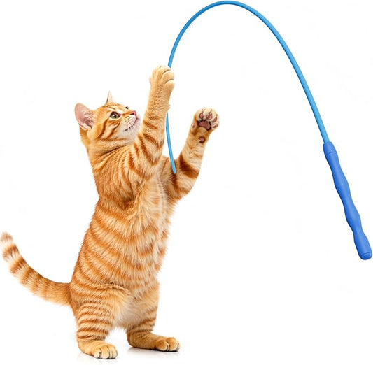 Casfuy Innovative Ultra Light Durable Tail Silicone Teaser Wand Cat Toy