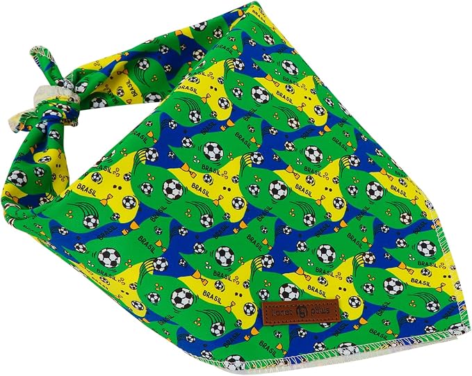 Lionet Paws Summer Football Dog Bandana Washable Cotton Handkerchief Scarf Triangle Football Club Game Bandana Bandana for Small Medium Dogs Girl Boy