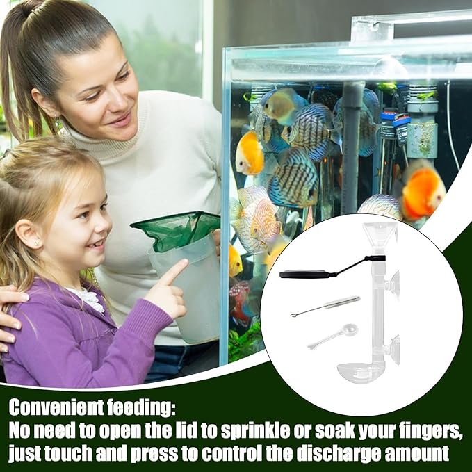 Fish Food Feeder - Aquarium Pipe with Directional Telescopic Tube, Clear Suction Cup Dispenser, Adjustable Target Feeding Tool, Spill Control Design | Vacation Solution for Shrimp Turtle Home Pond