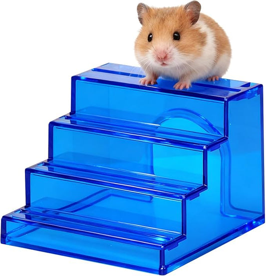 Hamster wheel climbing ladder,hideout ladder bridge,hamsters climbing for Hamster wheel,climbing ladder with hamster house,hideout chamber for dwarf hamsters mice and small animals habitat décor(Blue)