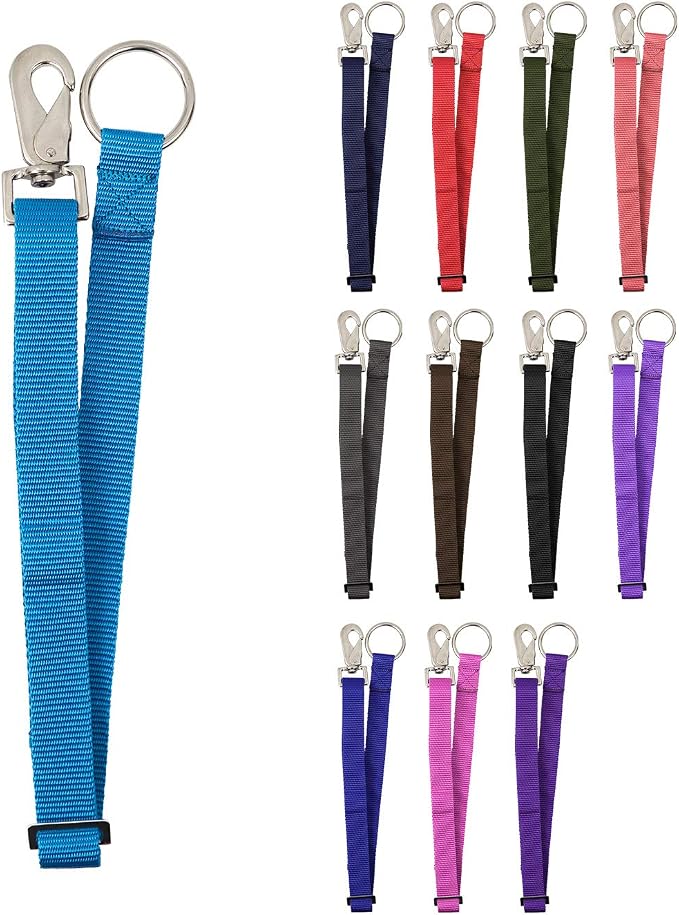 Derby Originals Heavy Duty Adjustable 30” Nylon Hanging Bucket Straps for Water and Feed Buckets - Available in 16 Colors and Patterns (Hurricane Blue)
