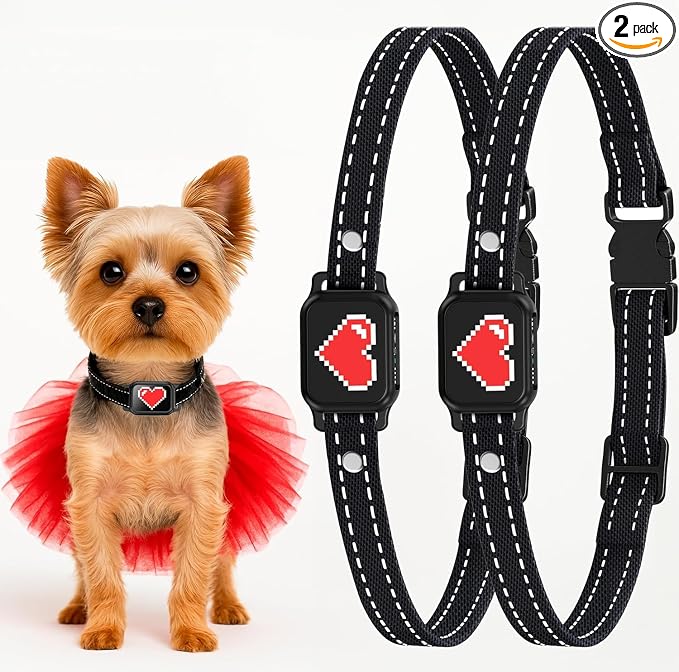 2 Pack Bark Collar for Small Dogs 5-15 lbs with Magnetic Charging – No Shock, 3 Beep & Vibration Modes, 5 Sensitivity Levels – Humane Stop Anti-Barking Device – Dog Training Bark Collar (Black/RH)