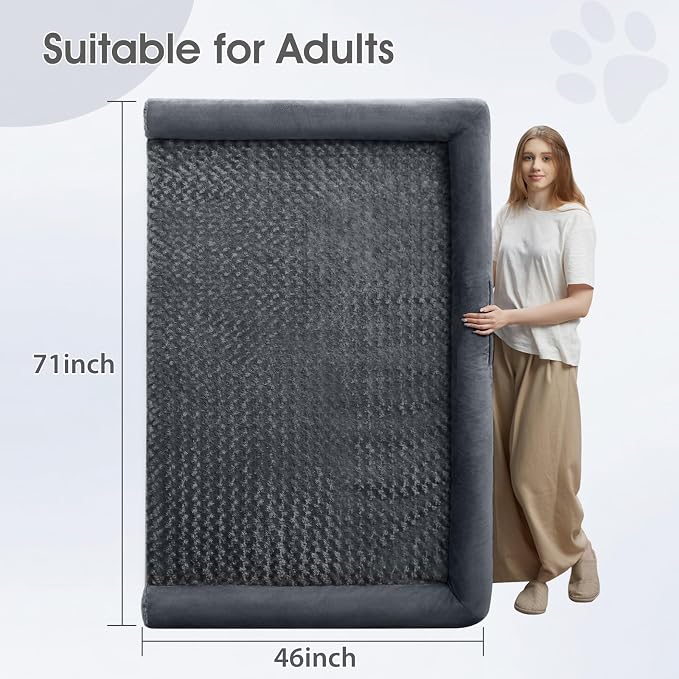 BFPETHOME Orthopedic Washable Dog Beds Large Sized Senior Dog for Comfy Sleeping with Removable Cover, Waterproof Big Soft Pet Couch Bed for Dogs Relax