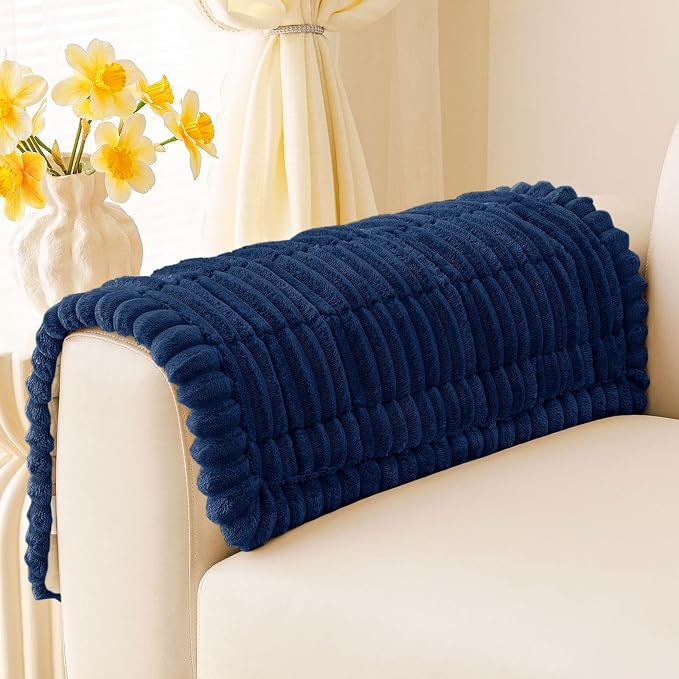 Smiry Couch Cover for Dogs, Non Slip Washable Sofa Protector for Pets, Soft Furniture Cover for Pet, Stylish Sofa Covers, Cozy Protect Against Fur, Dirt & Daily Life (Navy, 20" x 24", 2 Pack)