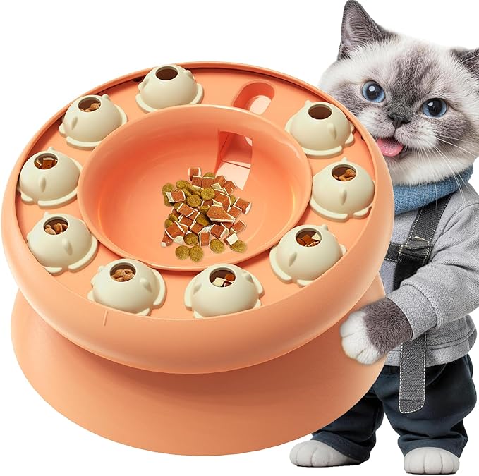 KADTC Cat Puzzle Toy for Cats Indoor, Slow Feeder Bowl for Fast Eaters, Interactive Kitten Enrichment Toy