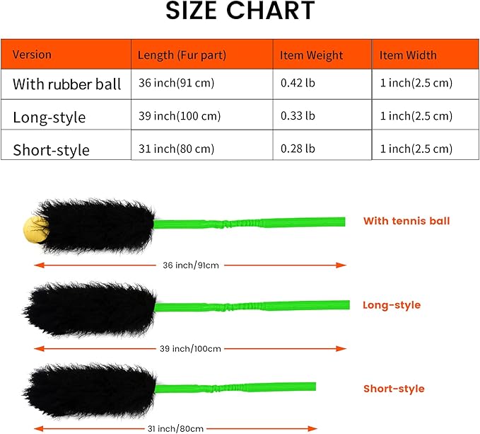 HOWGO Dog Rope Toy,Dog Bungee Chaser Toy 100% Sheepskin,Sheep Smell Tug Toy for All Breeds(Green, Long Without Ball)