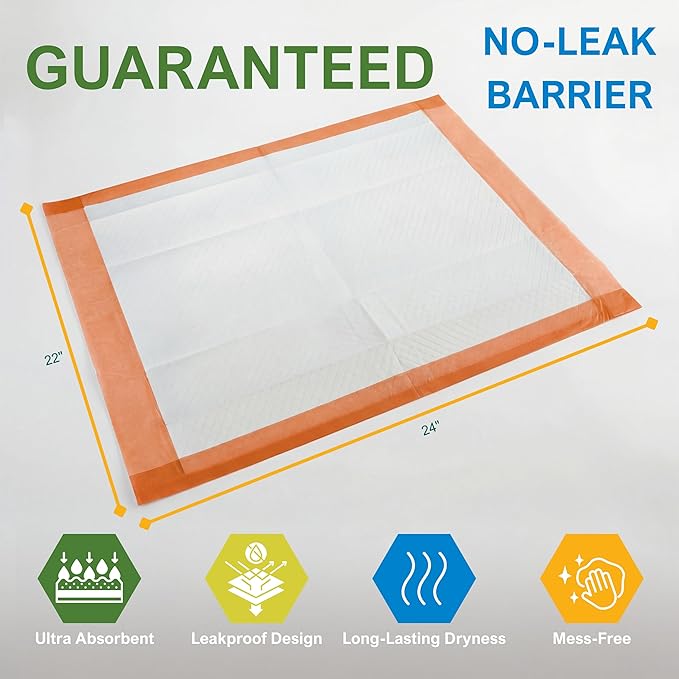 MED PRIDE Dog Training Pads with Attractant, 5 Count Travel Pack Puppy Pee Pads, 22 x 24 Inch Disposable Portable Potty Pads, Leakproof Waterproof Pet Pads for On-The-Go Use