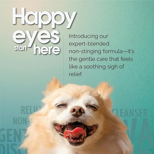 Gentle Multi-Purpose Eye Wash for Dogs & Cats (4 fl oz) Helps with Eye Infections, Redness, Irritation, Tear Stains, Discharge, Pink Eye, Conjunctivitis & Dry Eye Relief Vet Formulated