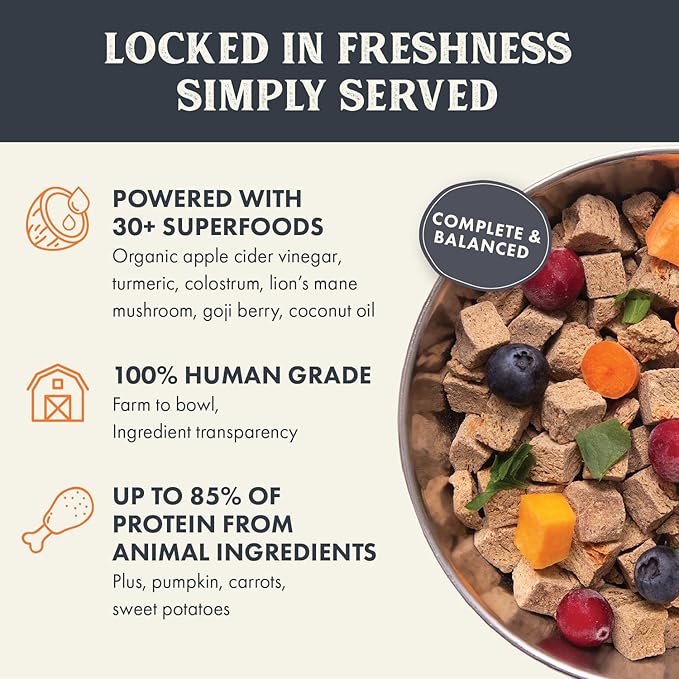 Health Extension Gently Air Dried Chicken Dog Food, (2lb, 907 g) – Complete & Balanced with 85% Animal Protein and 30+ Superfoods for All Life Stages