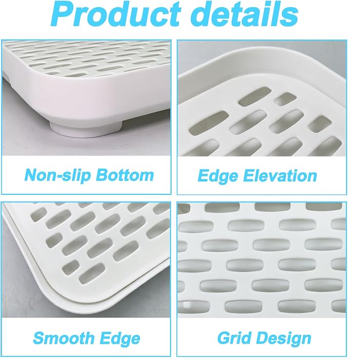 kathson Rabbit Litter Box for Cage Corner with Grid Holes,Bunny Potty Trainer Tray Guinea Pig Litter Pan, Small Animal Toilet for Ferret Hedgehog Chinchilla