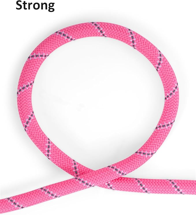 (2 Pack) Long Dog Leash for Dog Training 16FT/20FT/30FT/50FT, ReflectiveHeavy Duty Dog Lead for Large Medium Small Dogs Outside Walking, Playing, Camping, or Yard,Orange&Pink 50FT