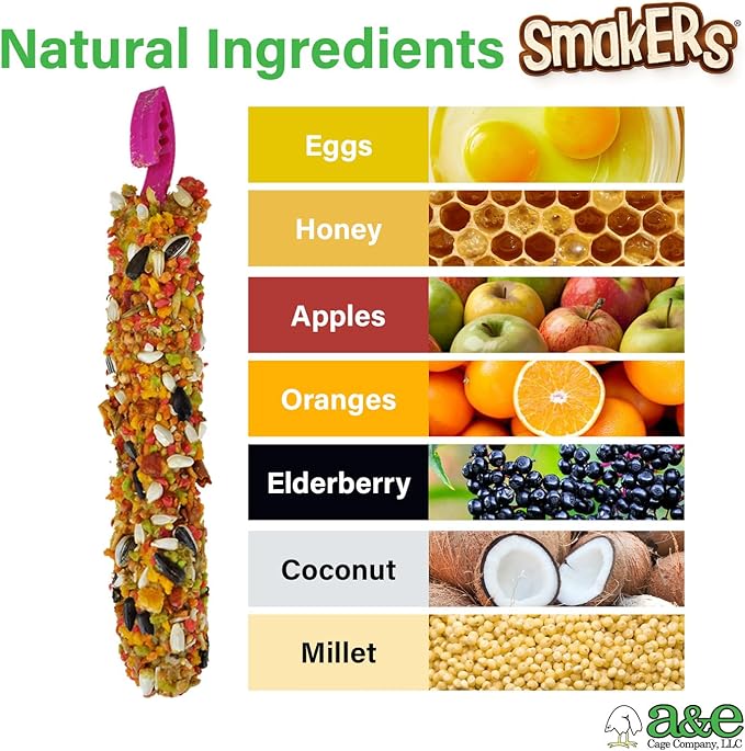 Vitapol Smakers by A&E Cage Co 3-in-1 Variety Treat Sticks for Parakeets – Triple Pack Bird Treat Sticks – Assorted Flavor Hanging Snack Sticks for Parakeets, Budgies & Small Hookbills