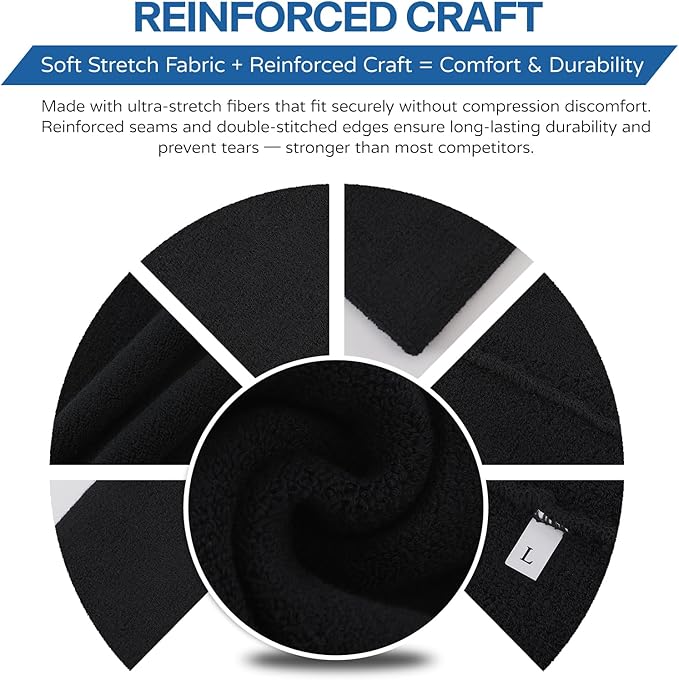 Dog Calming Hoodie and Ear Muffs – Soft Double-Layer Ear and Neck Cover for Anxiety Relief & Noise Protection, Elastic Pet Head Wrap for Grooming, Bath, Drying & Fireworks