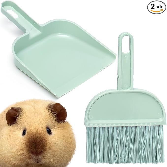 Cage Cleaner for Guinea Pigs Mini Dustpan and Brush Set for Chinchilla/Hamster/Bunny Small Animals Waste Cleaning Tool Kit