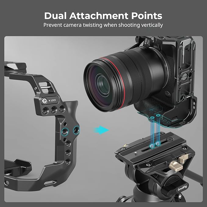 SmallRig R6 Mark II Camera Cage for Canon, Formfitting Video Making Camera Rig for Canon R6 Mark II, Built-in Dual NATO Rails, Quick Release Plate for Arca, Horizontal and Vertical Shooting