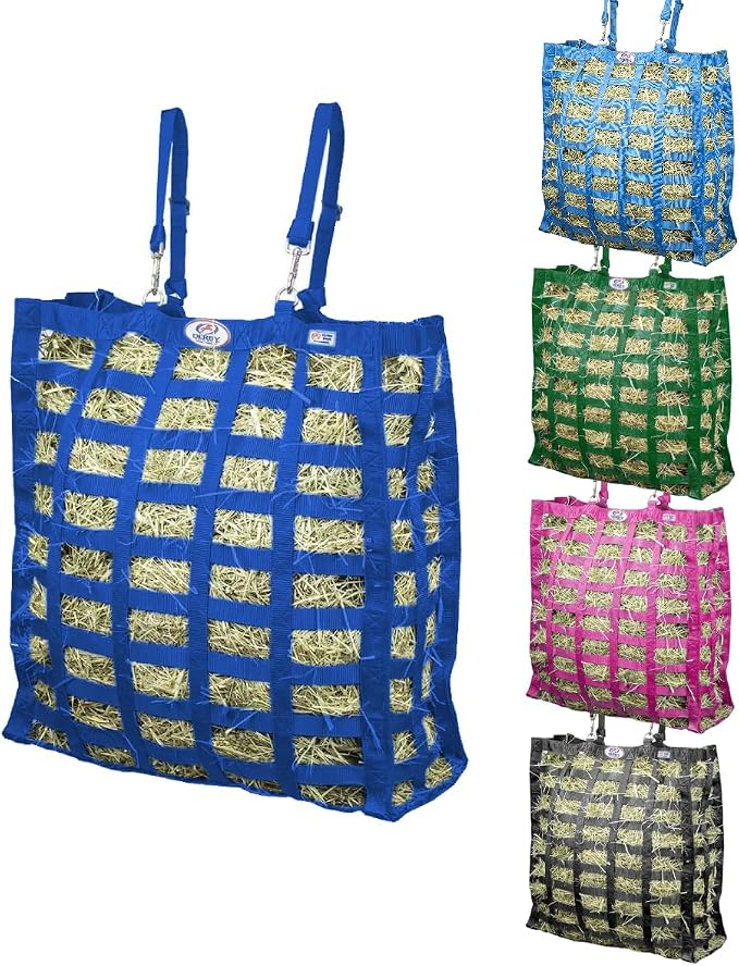 Derby Originals Supreme 4-Sided Slow Feed Hay Bag – Patented, 1-Year Warranty, 3.5" & 1.75" Openings
