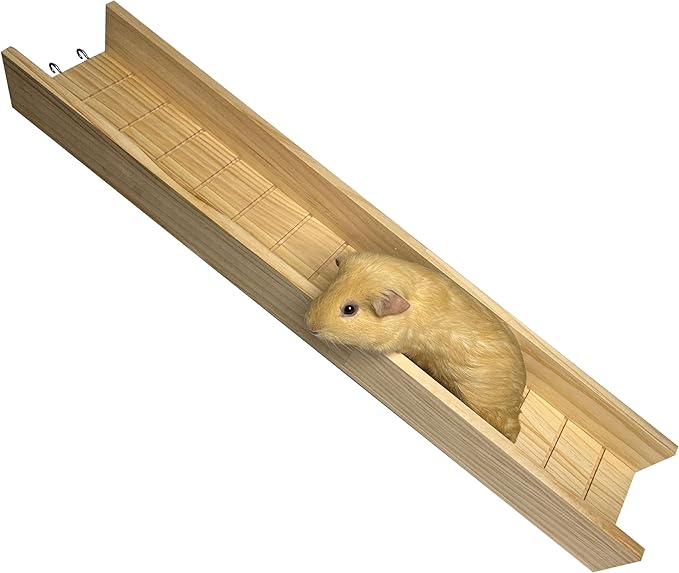 Guinea Pig Cage Bridge, Small Animal Wooden Ladder Ramp, Guinea Pig Cage Accessories Second Floor Link Bridge for Guinea Pigs, Ferrets, Hamsters (70CM/27.5IN)