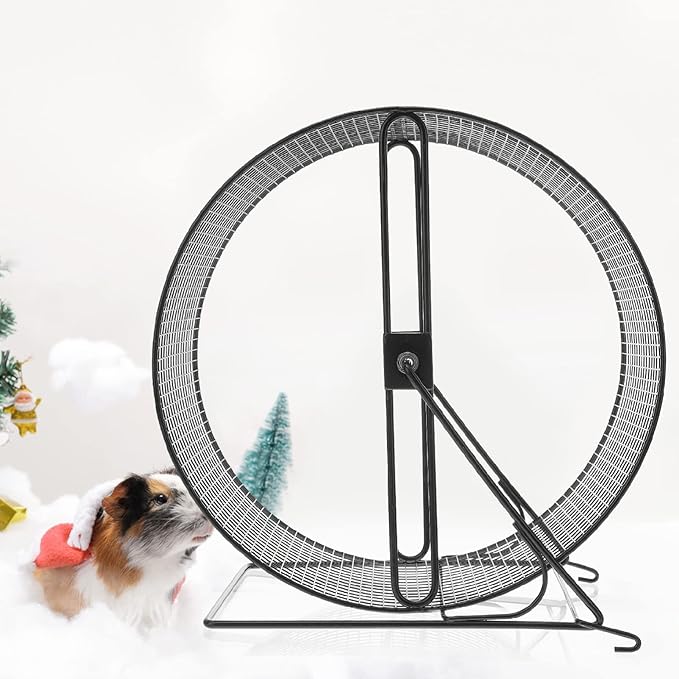 UKCOCO Hamster Exercise Wheel- Metal Hamster Wheel Running, Wire Mesh Gerbil Toy with Bracket, Silent Jogging for s Squirrel