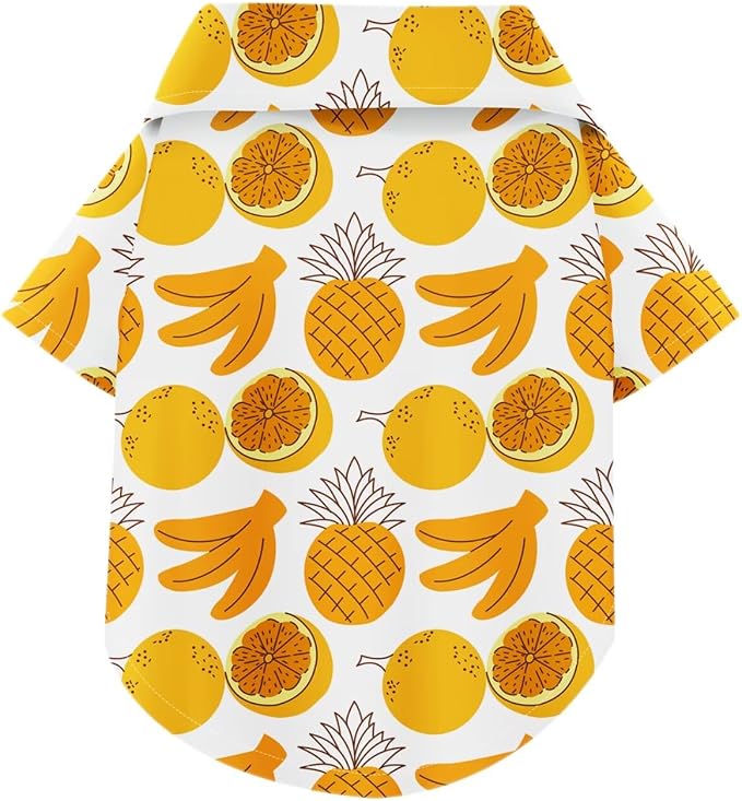Hawaiian Dog Shirt – Lightweight and Breathable Summer T-Shirt with Tropical Prints, Fun Beach Outfit for Small, Medium, and Large Dogs, Perfect for Hot Days and Outdoor Vacation.Fruit L