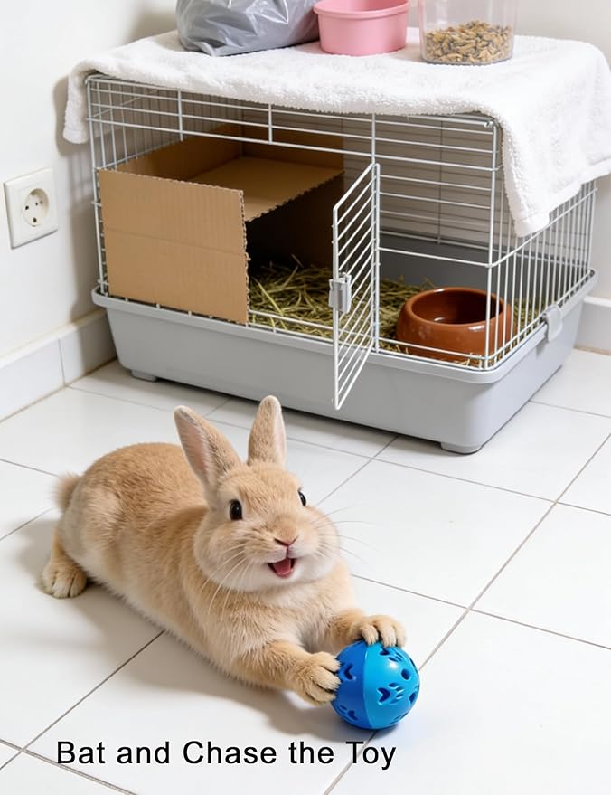 10 Pieces Rabbit Toys, Non-Toxic PP Bunny Toys, Smooth Edge Chew Balls for Rabbits, Fun Rolling Play for Teeth Care