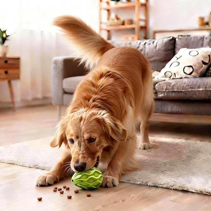 Dog Toys for Aggressive Chewers Durable Interactive Dog Chew Toys Tough Indestructible Treat Dispensing Cognitive Toys Mental Enrichment Puzzle Feeder Boredom Buster Anxiety Relief (Green)