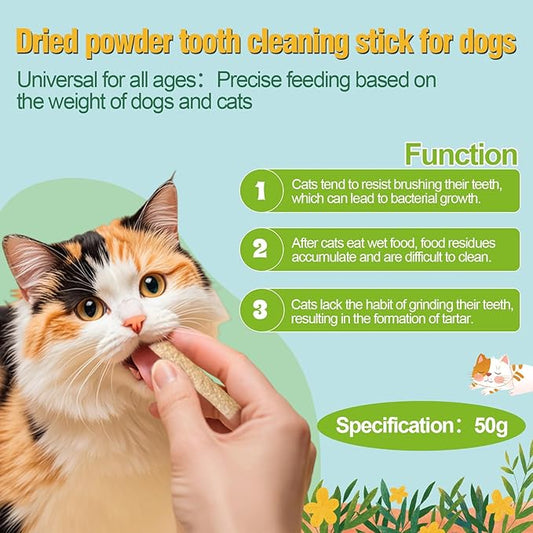Freeze-Dried Chicken Dental Chews for Cats, High-Protein Cat Treats with Chicken Breast & Liver, Supports Oral Care & Fresh Breath, Natural Grain-Free Snacks, 50g