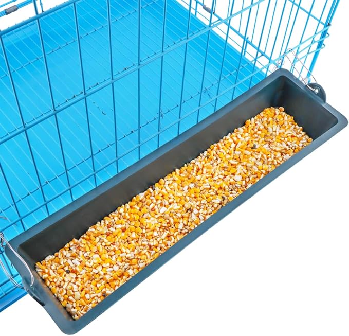 4 Pack Chicken Feeder Plastic Feed Trough Bucket for Chicken Duck Pigeon Bird Livestock Pet Poultry (Length: 16.5")