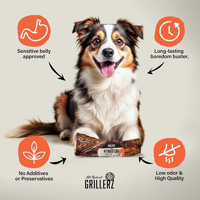 Grillerz Pork Bone, Rawhide Free, All Natural Dog Treat for All Breeds, Gluten Free, Long Lasting, Easy to Digest, For Adult Life Stages