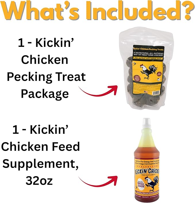 Healthy Coat Kickin' Chicken Feed Supplement: Gallon. Plumage, Skin, Molting, Egg, Immune System, Energy (Chicken Treat and Supplement)