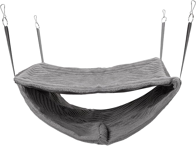 Ferret Hammock, Hanging Tunnel Bed for Cage, Fits Rats, Ferrets, Guinea Pigs, Chinchillas, Gray