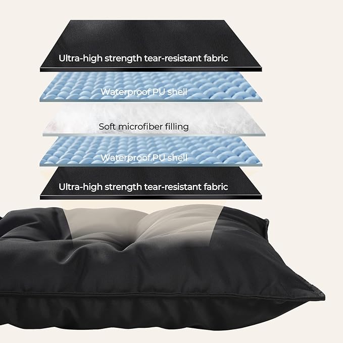 Chew Proof Indestructible Dog Bed - Durable Dog Bed for Aggressive Chewers, Machine Washable & Waterproof Indoor Outdoor Crate Pad, Tough Kennel Pad for Medium Dogs (Medium (22"x35"))