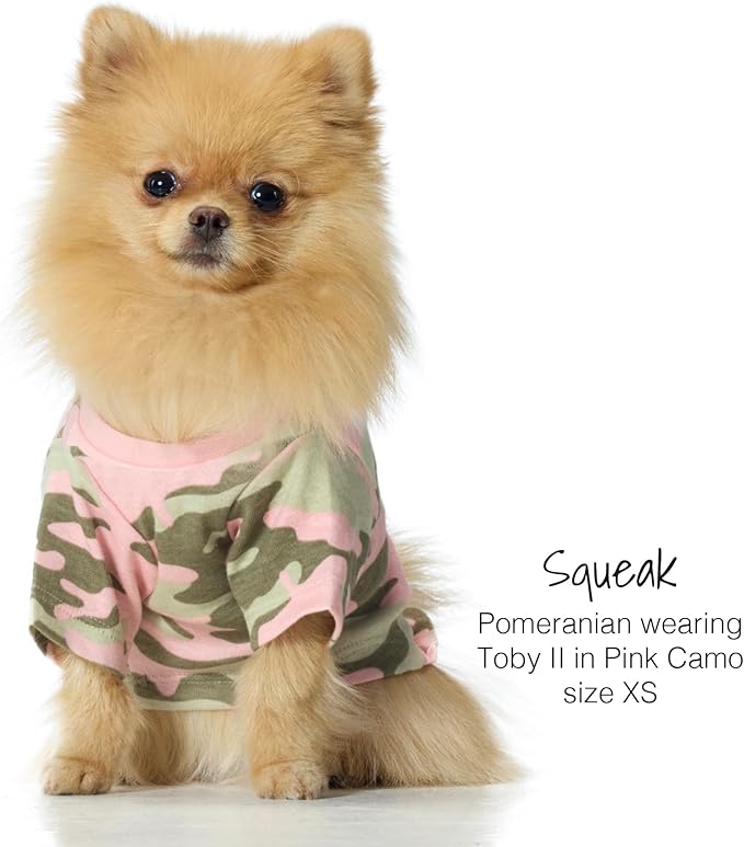 Pet Passion Toby II - The Perfect Tee, 3 Pack Short Sleeve Pet T-Shirt 100% Organic Cotton Tees Clothes for Small, Medium, Large Dogs, Pink Camo, Large (40-60 lbs)