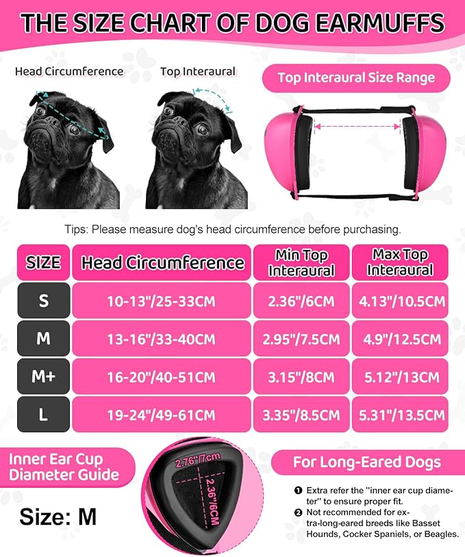 ZOHAN DG02 Upgraded Dog Ear Muffs Noise Protection - Dog Headphones Noise Cancelling with No Plastic for Fireworks, Thunder