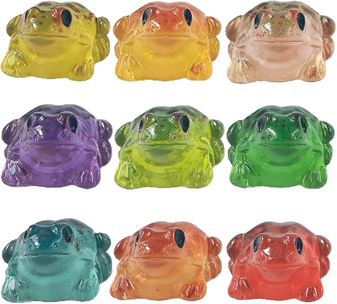 EMiEN 10Pcs Luminous Mini Frog for Decoration Fairy Garden Plant Décor,Cabinet,Aquarium Ornaments Party etc.
