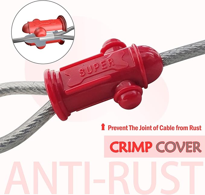Petest Reflective Tie Out Cable with Crimp Cover for Super Dogs Up to 250 Pounds, 40 Feet