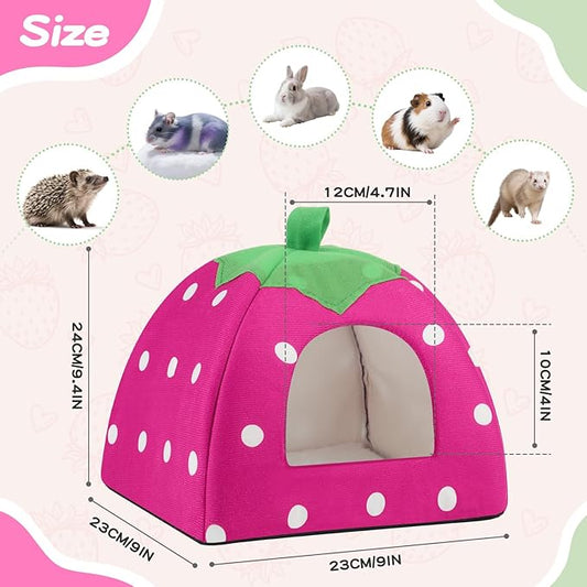 Guinea Pig Hideout Warm Fleece Small Animal Bed Washable Pet Cushion Winter Warm Sleeping Nest for Hamster Rabbit Chinchilla
