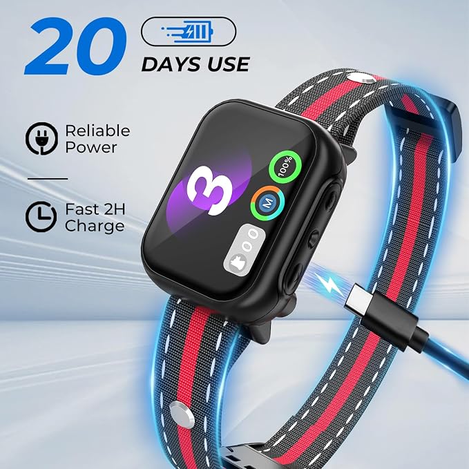 RPZ Smart Dog Bark Collar for Small Medium Large Dogs 8-150 Lbs, Red | Rechargeable anti barking collar with bark count tracking, 4 training modes, 3 sensitivity levels and IP67 waterproof
