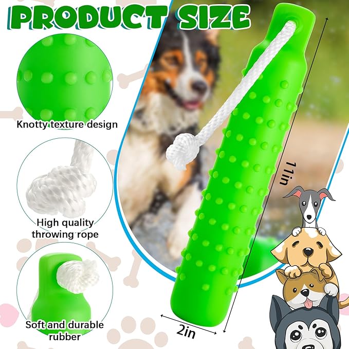 Blueweenly 4 Pcs Dog Bumper Toy for Water Retrieving Plastic Puppy Training Dummy Dog Float Toy Lightweight for Float on The Water Pool Outdoor Training Hunting Fetching (Green)