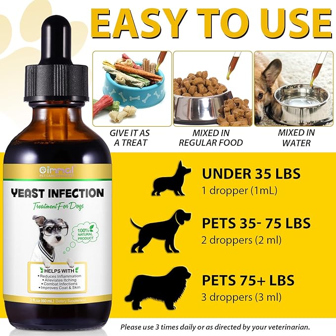 VOSIFSDIY Yeast Infection Treatment for Dogs, Natural Dog Yeast Infection Treatment Supports Itch Relief, Ear Infection, Allergy Relief, Pet Supplies Dog Herbal Supplement, Bacon Flavor