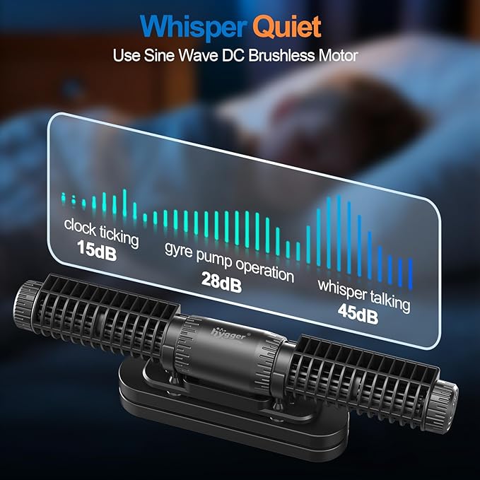 hygger Aquarium Crossflow Wave Maker, Adjustable Direction & Flow Gyre Wavemaker 5 Wave Modes & Tidal Mode Magnetic Powerhead Circulation Pump with Controller For Saltwater Coral Reef Tank 3900GPH