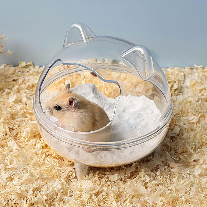 Clear Hamster Sand Bath Container Wear Resistant Spacious Pet Hamster Provide Comfortable to Gerbils and Hamster