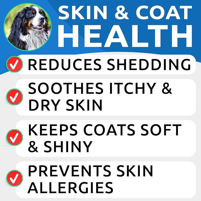 BARK&SPARK Omega 3 for Dogs - 180 Fish Oil Treats for Dog Shedding, Skin Allergy Chews, Itch Relief, Hot Spots Treatment - Joint Health - Skin and Coat Supplement - EPA & DHA Fatty Acids - Salmon Oil